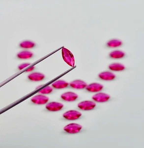50 Pcs Natural Mozambique Red Ruby Marquise Cut Loose Gemstone Certified AAA+ - Picture 1 of 11