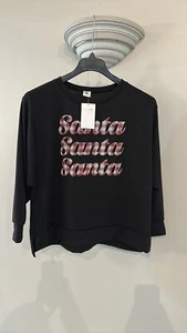 NUEVO CON ETIQUETAS Sew in Love Puff Lettering Santa Sudadera Talla pequeña oversize - Imagen 1 de 5
