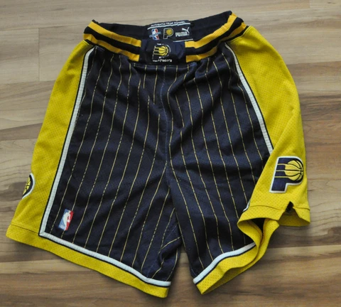 INDIANA PACERS AUTHENTIC PIN STRIPE SHORTS PUMA MEN REGGIE sz 32 MEDIUM *READ* Cover