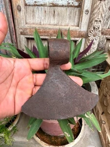 1700's Antique Old Iron Hand Forged Mughal Period Axes Head Dagger Kulahdi - Picture 1 of 13