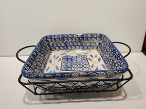 Temp-tations by Tara Alte Welt Blau 2,5 Quart Backform mit Gestell NEU - Bild 1 von 5