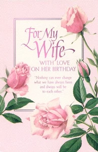 Romantic Rose Vintage BIRTHDAY Card FOR WIFE Designed by ANNE MARIE TRECHSLIN +✉ - Picture 1 of 6