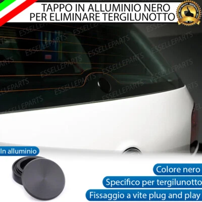 TAPPO ELIMINA TERGICRISTALLO POSTERIORE PER LAND ROVER DEFENDER ALLUMINIO NERO - Immagine 1 di 4