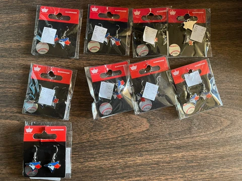 Toronto blue jays dangle earring lot 9 pairs brand new Cover