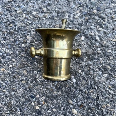 Mortier Pilon  En Laiton De Cuisine - Photo 1/3