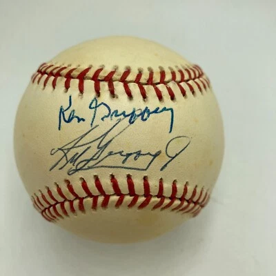 Ken Griffey Jr. & Ken Griffey Sr. Signed American League Baseball JSA COA - Image 1 of 3