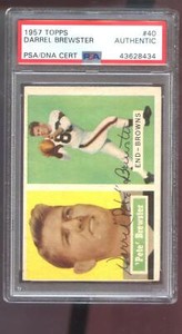 1957 Topps #40 Darrel Brewster Pete AUTO SIGNED Autograph Card PSA/DNA Football