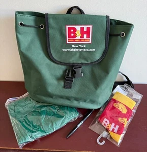 B&H New York Swag Merch Backpack Bag Rain Poncho Socks Pen NWOT - Picture 1 of 9