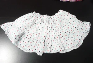 GIRLS SKIRT WHITE WITH COLORFUL DOTS SIZE 5T WITH UNDER SLIP GENUINE KIDS - Picture 1 of 1