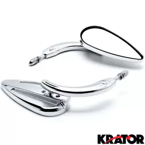 Teardrop Motorcycle Mirrors for Harley Davidson Sportster Softail Dyna Bike - Picture 1 of 3