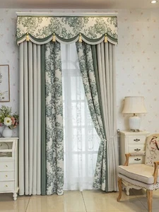 Custom modern French garden Chenille beige cloth curtain valance drape C1669 - Picture 1 of 11