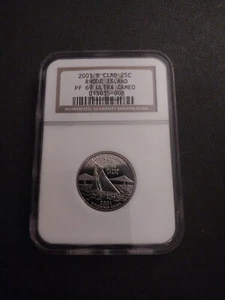 2001 S Clad 25c Rhode Island pf69 Ultra Cameo - Picture 1 of 5
