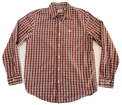 Camisa de hombre mediana Dockers roja a cuadros 100 % algodón manga larga abotonada Foto 1 de 4