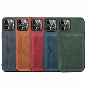 Stoßfeste Lederhülle Kartenfach Rückseite Ständer für iPhone 15 16 17 Pro Max - Bild 1 von 46