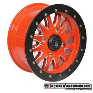 Pro Armor Wheel Halo Milled 15x7 Can-Am RED Commander Maverick X3 Beadlock - Picture 1 of 3