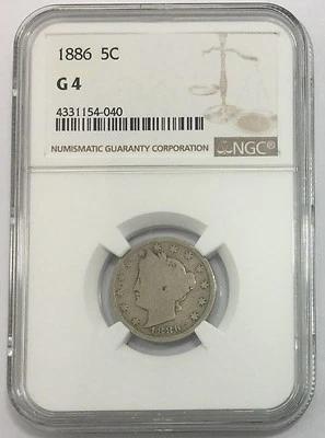 1886 5C Liberty Nickel NGC G4 - Image 1 of 3