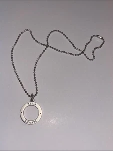Vintage Texas Rangers Necklace Pendant w Dog ID Chain. - Picture 1 of 9