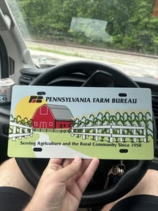 Vintage 1980s Pennsylvania Farm Bureau Booster License Plate Agriculture Farming - Picture 1 of 4