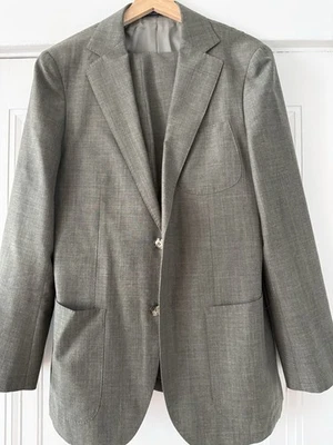 Suitsupply 哈瓦那布贴绿色半衬里打褶套装 38R 33x30 漂亮 — 第 1/4 张图片