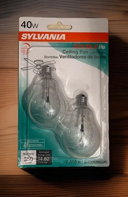 Sylvania 40-Watt Double Life A15 Light Bulb lightbulb (1-pack with 2-bulbs) NEW! - Image 1 of 2