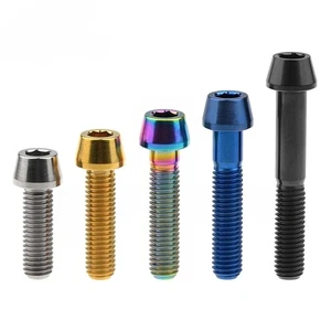 Perno de titanio M8x15 20 25 30 35 40 45 50 60 70 mm DIN912 cabeza hexagonal cónica tornillos Ti - Imagen 1 de 17