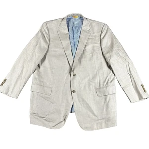 Hickey Freeman Blazer Mens 46 Beige Cashmere Silk Sport Coat Carlo Barbera USA - Picture 1 of 11