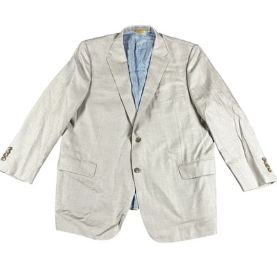 Hickey Freeman Blazer Mens 46 Beige Cashmere Silk Sport Coat Carlo Barbera USA - Image 1 of 4
