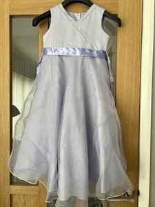 TU Girls Lilac Party Dress Age 8 With Sequin Decoration And Ribbon Belt - Picture 1 of 8