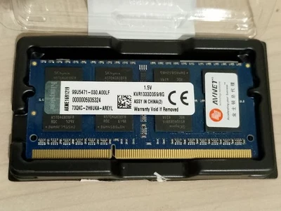 8GB DDR3 1333MHz MEMORIA RAM SODIMM  PC3-10600S Kingston KVR1333D3S9/8G  204-Pin - Imagen 1 de 2