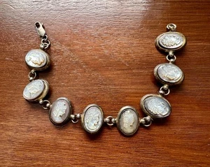 Sterling Silver 925 Cameo Panel Bracelet DAMAGED - Picture 1 of 6