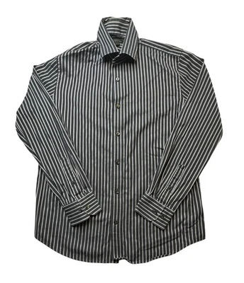 Camisa de estudio Express Design para hombre grande azul marino a rayas calce moderno vestido de algodón Foto 1 de 4