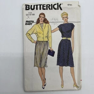 Butterick 4741 Dress & Jacket Size 14 16 18 Vintage Uncut - Picture 1 of 3