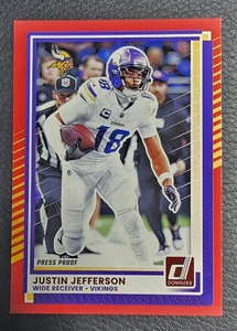 2025 Donruss Red Press Proof Justin Jefferson Minnesota Vikings #242 - Picture 1 of 2