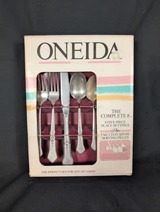 Oneida Edelstahl ASHMORE USA 44-teiliges Service für 8 unbenutzte Besteck aka Applikation - Bild 1 von 6
