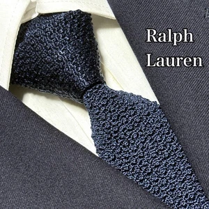 Ralph Lauren Polo Knit Tie Narrow Navy Handmade Luxury Unused - Picture 1 of 5
