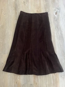 ATEMBERAUBENDER PER UNA AUBERGINE braun KORDEL MIDIROCK 10RVgc lang - Bild 1 von 2