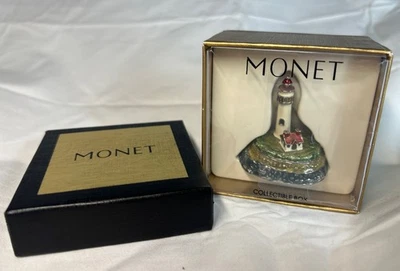MONET LIGHTHOUSE Collectible Enamel Keepsake Trinket Box - Image 1 of 4