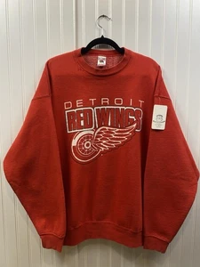 Vintage 90s Detroit Redwings Crewneck Sweatshirt men’s XL Red NHL Hockey - Bild 1 von 6