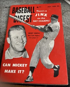 Baseball Digest Juli 1956 Mickey Mantle HR Verfolgungsjagd der Ruth Titelgeschichte EX - Bild 1 von 3