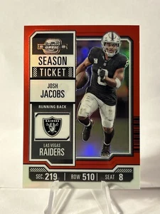 2023 Contenders Optic Josh Jacobs Season Ticket Red /175 Raiders, Packers - Picture 1 of 2