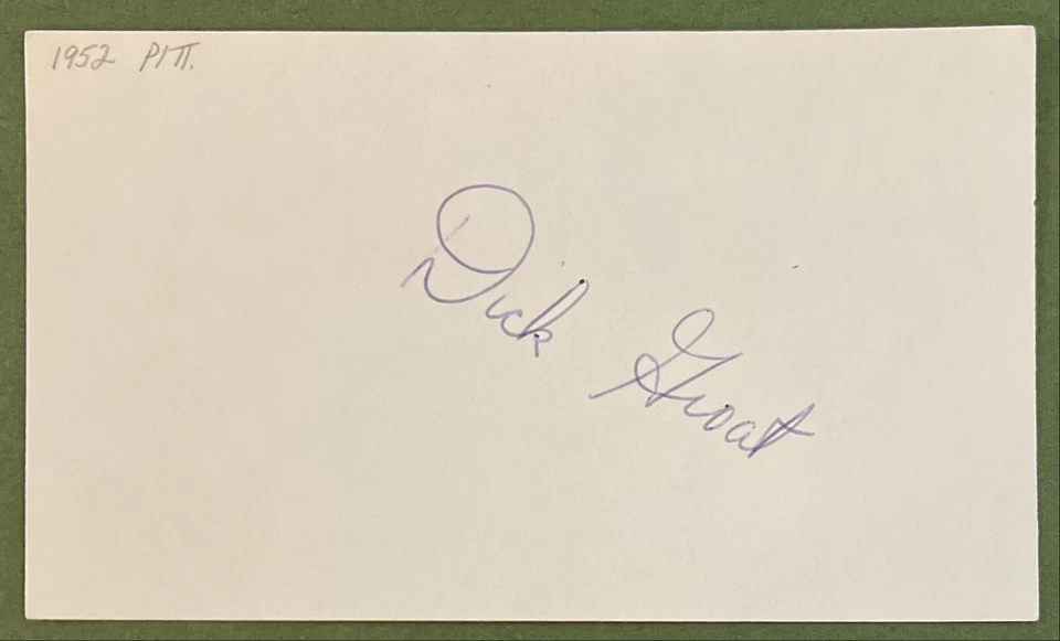 DICK GROAT AUTOGRAPHED INDEX CARD PITTSBURGH PIRATE 1960 N.L.MVP - Image 1 of 1