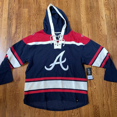 NWT ‘47 Atlanta Braves Nike Hoodie Mens Sz 2XL Pullover MLB Cover