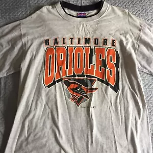 Baltimore Orioles baseball t-shirt Large single stitch USA Grey Vintage VGC 1991 - Picture 1 of 5