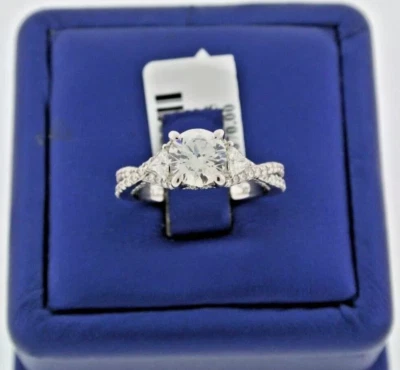 Anillo de diamantes Scott Kay de oro blanco de 14 k talla redonda y trillón de 1,50 quilates, S13598 Foto 1 de 4