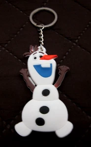 Disney Frozen 3.5" Rubber Olaf Snowman Arms Up Pose 6" Long keychain-Brand New! - Picture 1 of 2