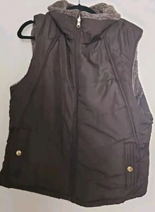 KAREN HART FAUX FUR TRIM FULL ZIP VEST Women's Size 2X - Picture 1 of 6