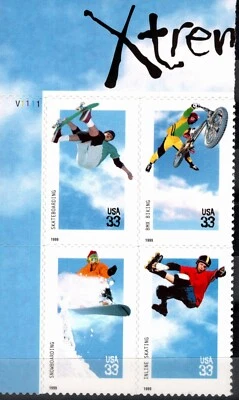 USA 1999 XTREME SPORTS BLOCK OF 4 SCOTT 3321-3324 FOUR SPORTS MNH - Image 1 of 4