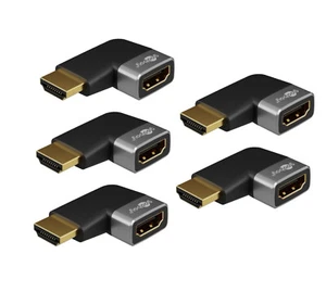 5er Set HDMI-Winkeladapter 90° horizontal, 8K @ 60 Hz, vergoldet - Bild 1 von 6