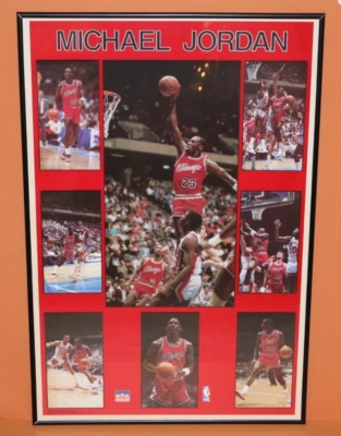 1987 Michael Jordan Chicago Bulls Basketball Starline framed POSTER 24' x 36" - Image 1 of 4