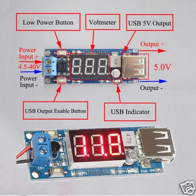 Mini DC-DC Buck Step Down Volt Converter 9V-36V 12V 24V to 5V 2A Car USB Charger - Image 1 of 4